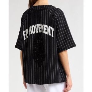 Free People Women's Black Fp Movement Starting Line Cotton Layering Top Size XS